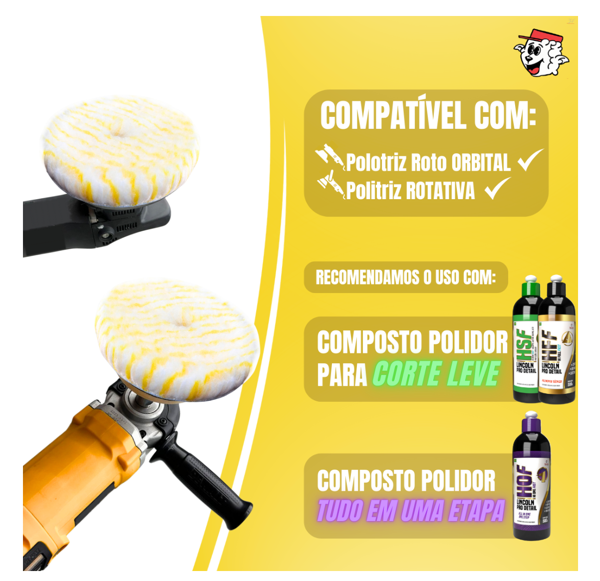 Boina Pirulito Lã SV Sem Interface – 5″ Corte Leve – LINCOLN