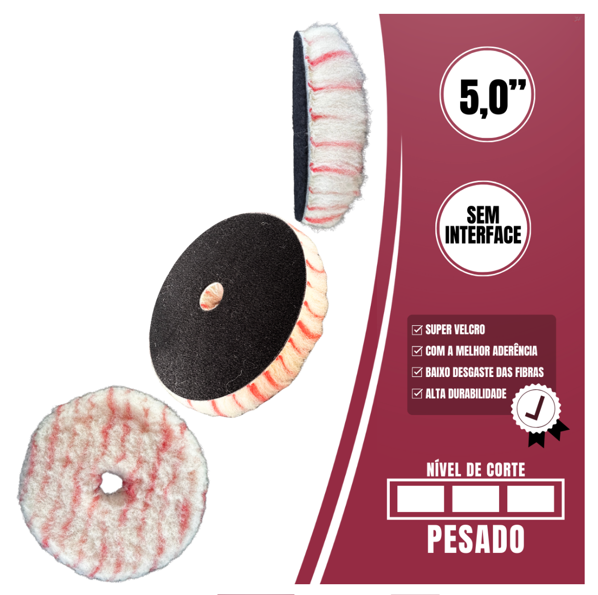 Boina Pirulito Lã SV Sem Interface – 5″ Corte Pesado – LINCOLN