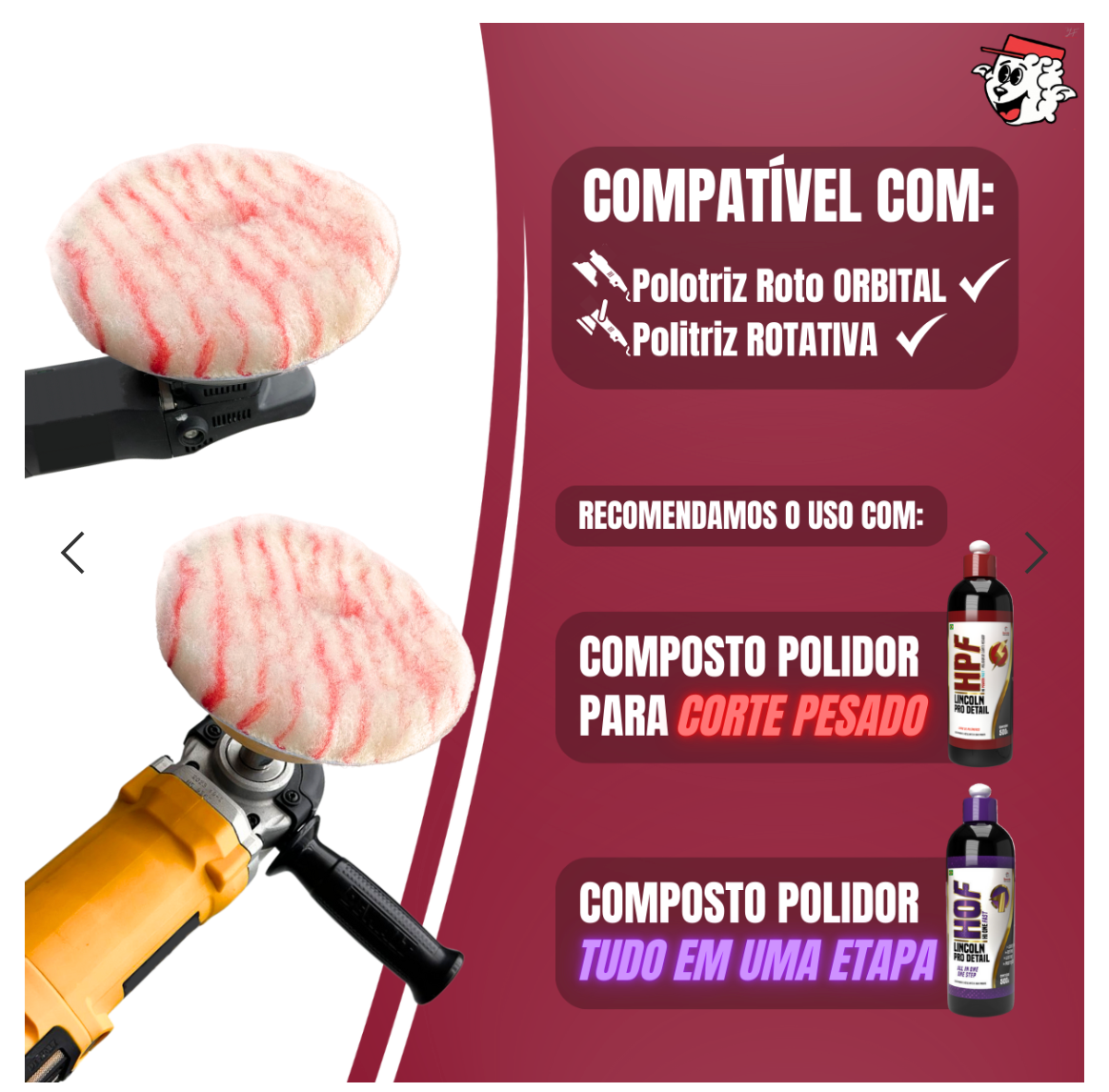 Boina Pirulito Lã SV Sem Interface – 6″ Corte Pesado – LINCOLN