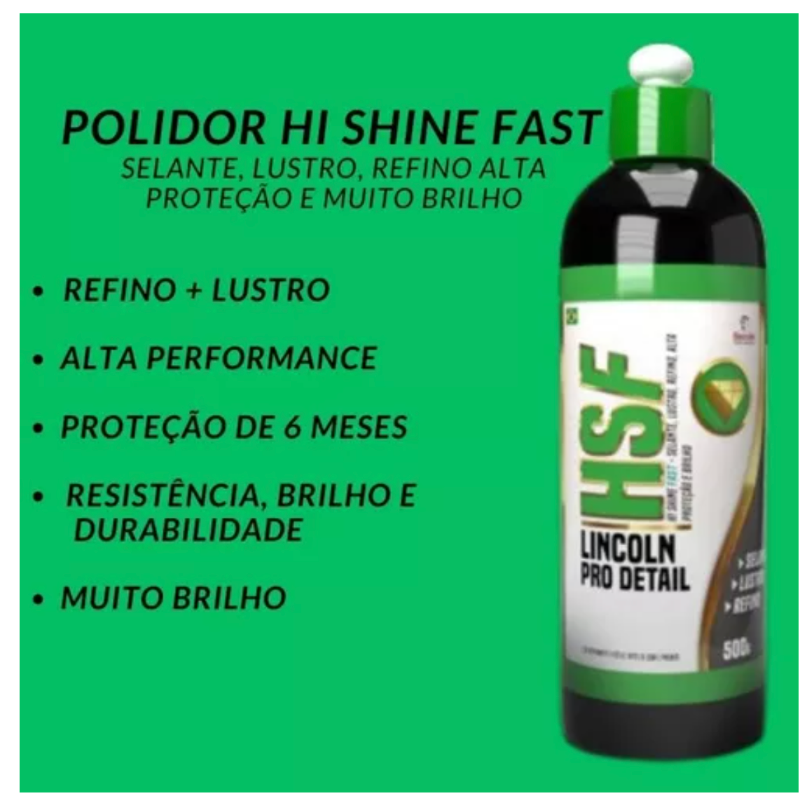 Hi Shine Fast (HSF) – Refino, Lustro e Proteção (500g) – LINCOLN