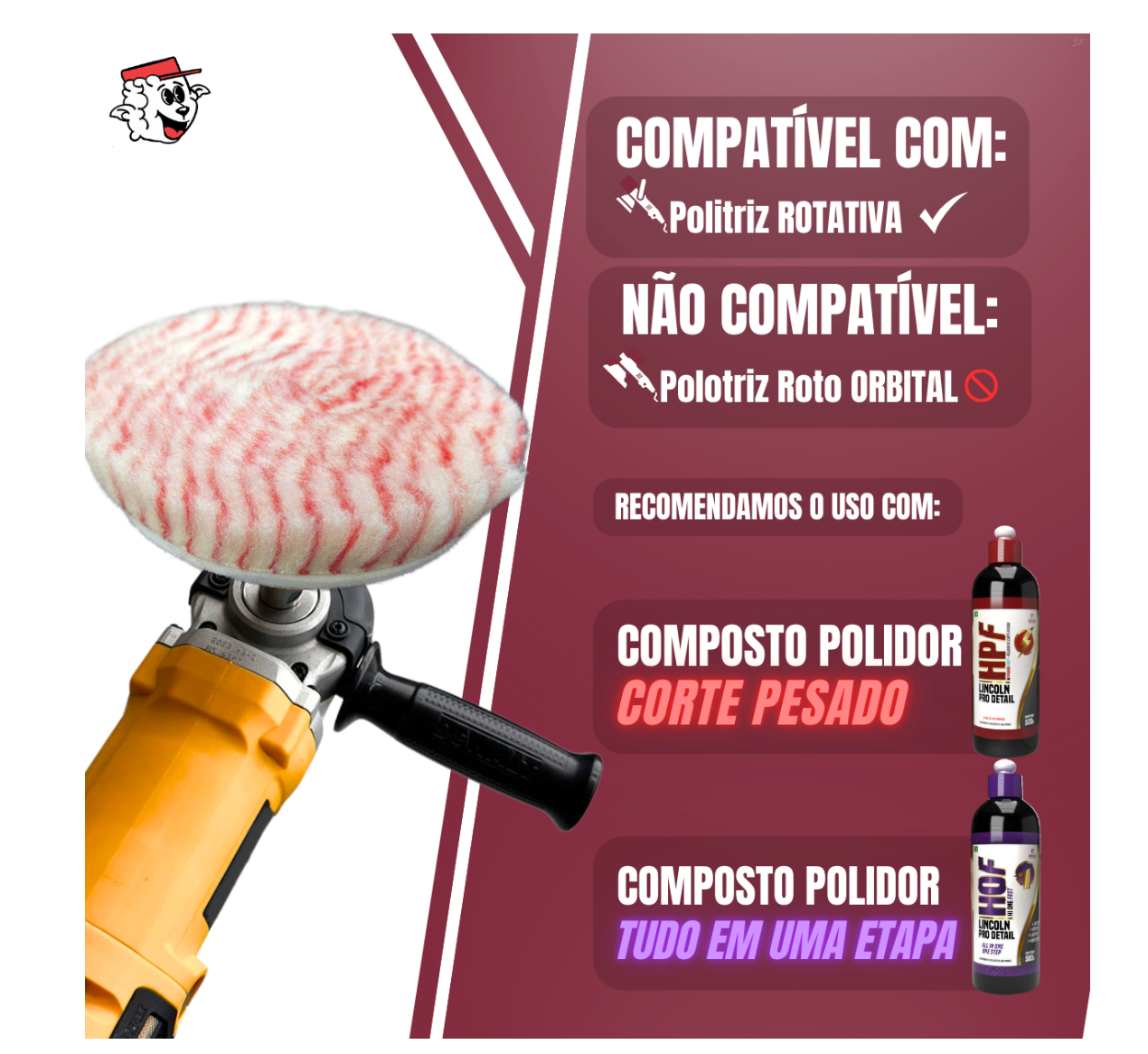 Boina Lã Ninja Pirulito Power – 7,5″ Corte Pesado – LINCOLN