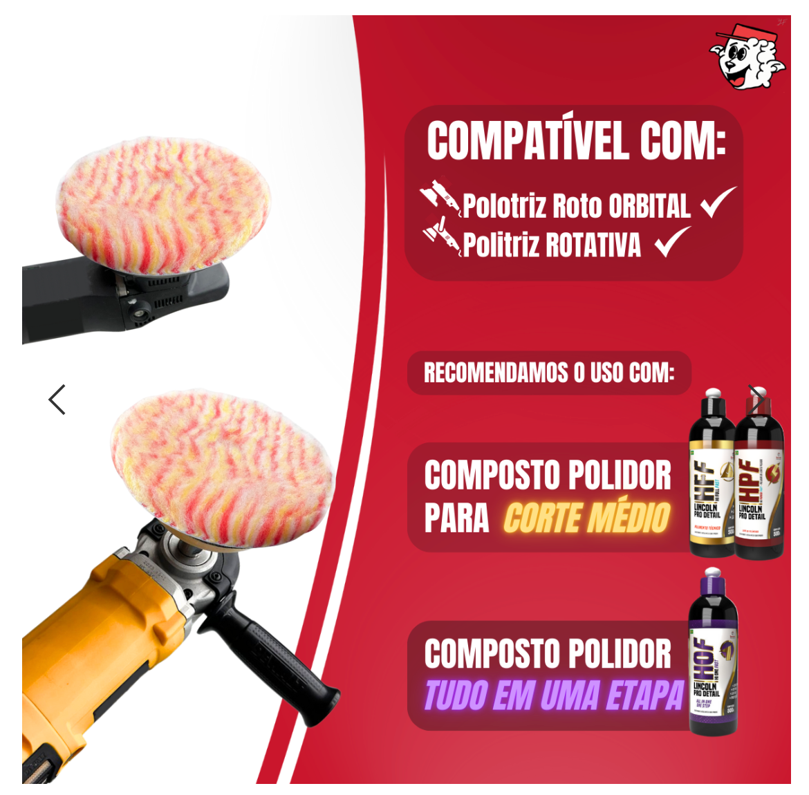 Boina Pirulito Lã SV Sem Interface – 5″ Corte Médio – LINCOLN