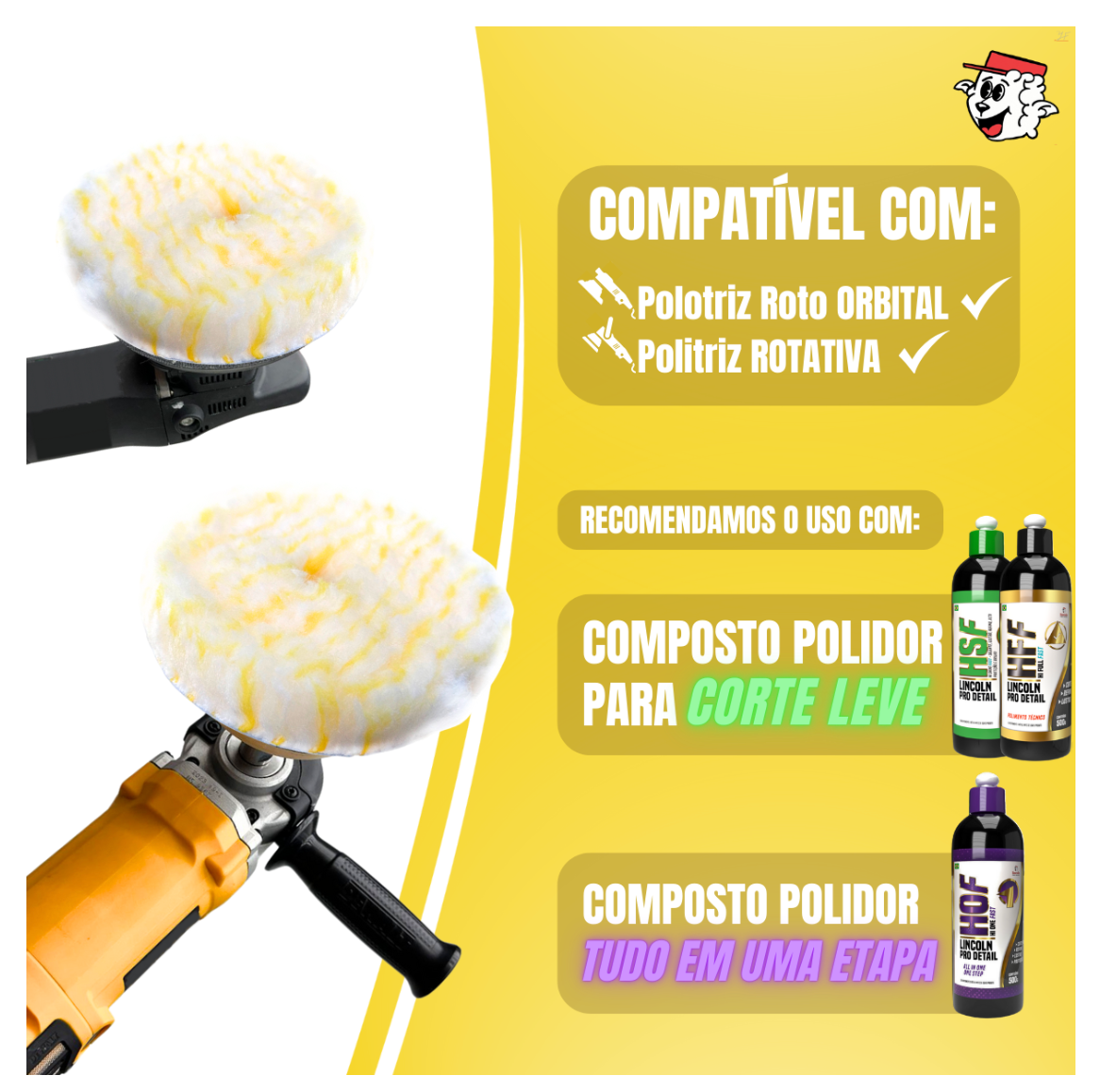 Boina Pirulito Lã SV Sem Interface – 6″ Corte Leve – LINCOLN