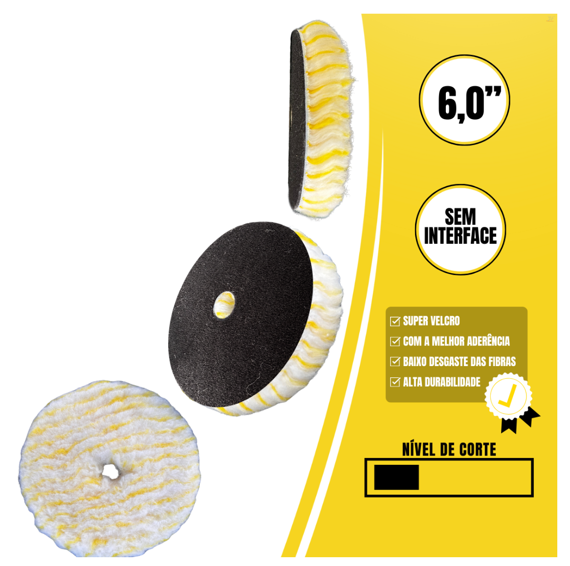 Boina Pirulito Lã SV Sem Interface – 6″ Corte Leve – LINCOLN