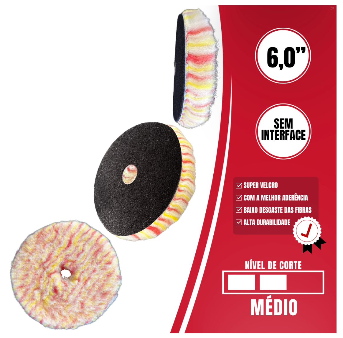 Boina Pirulito Lã SV Sem Interface – 6″ Corte Médio – LINCOLN