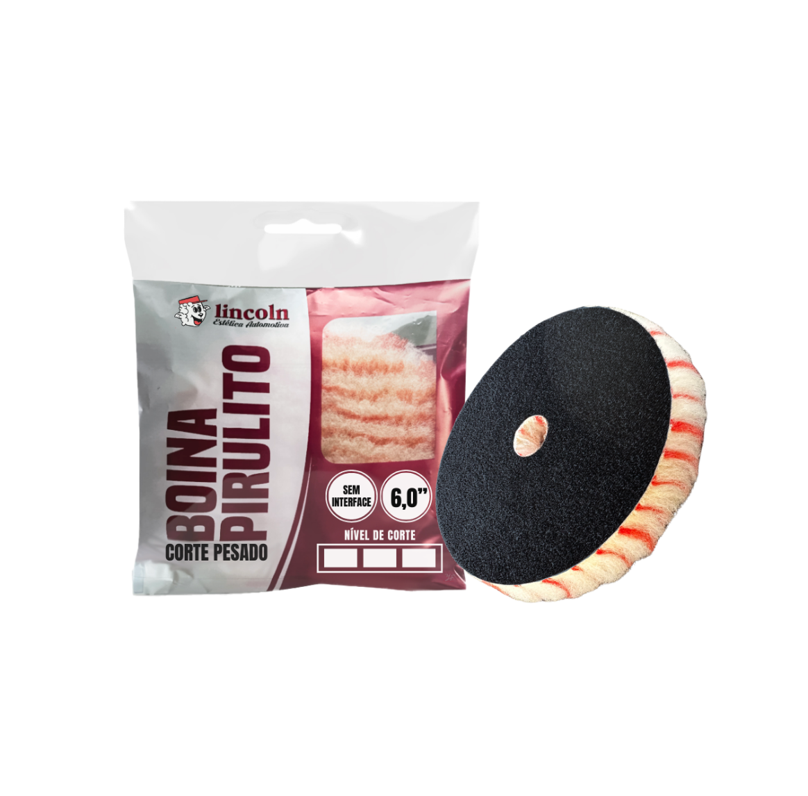 Boina Pirulito Lã SV Sem Interface – 6″ Corte Pesado – LINCOLN