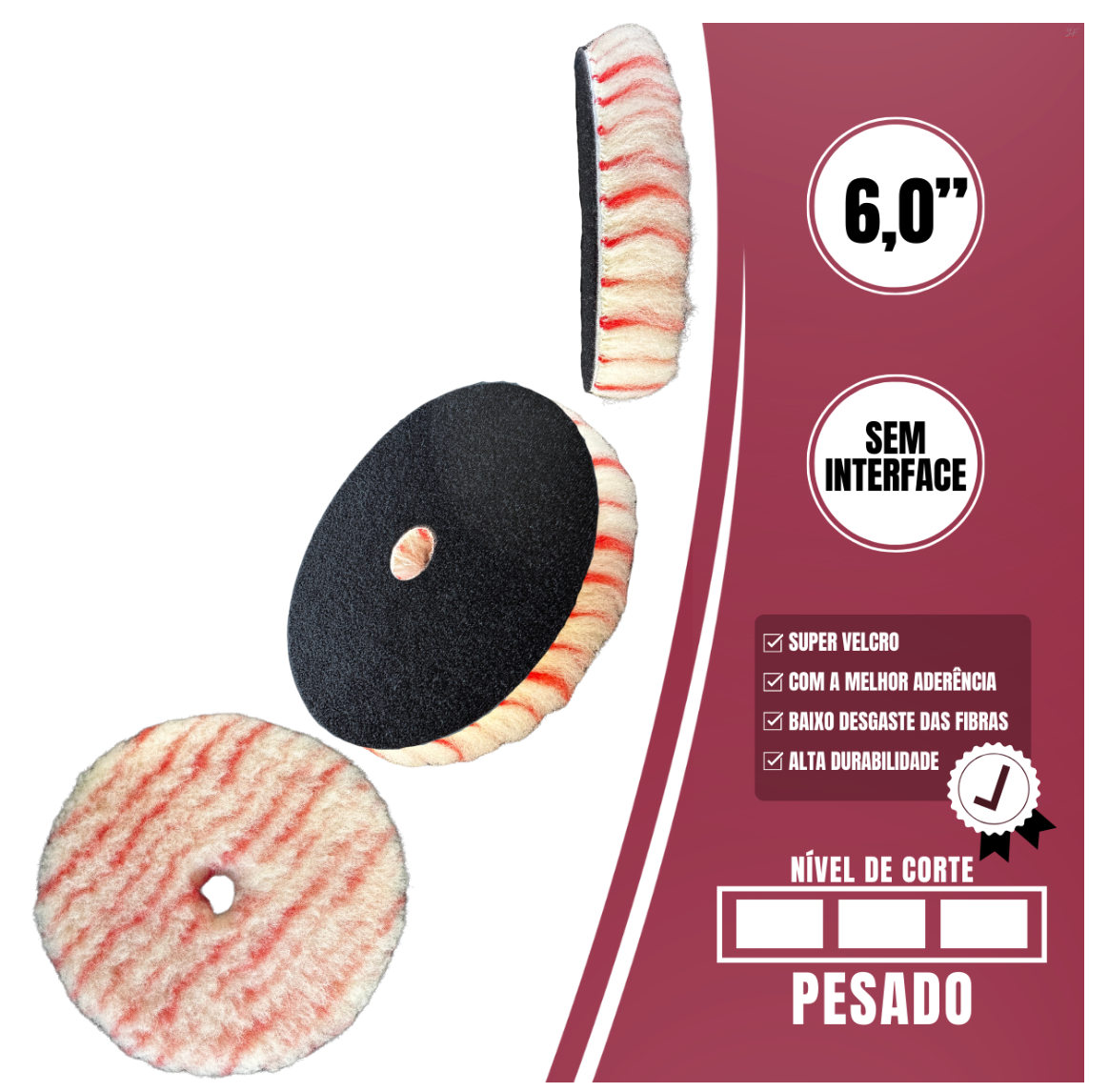 Boina Pirulito Lã SV Sem Interface – 6″ Corte Pesado – LINCOLN