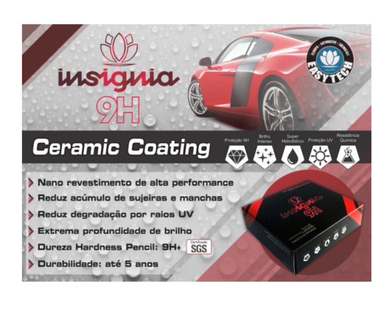 Insignia 9H Ceramic Coating – Proteção Hidrofobica (30ml) – EASYTECH